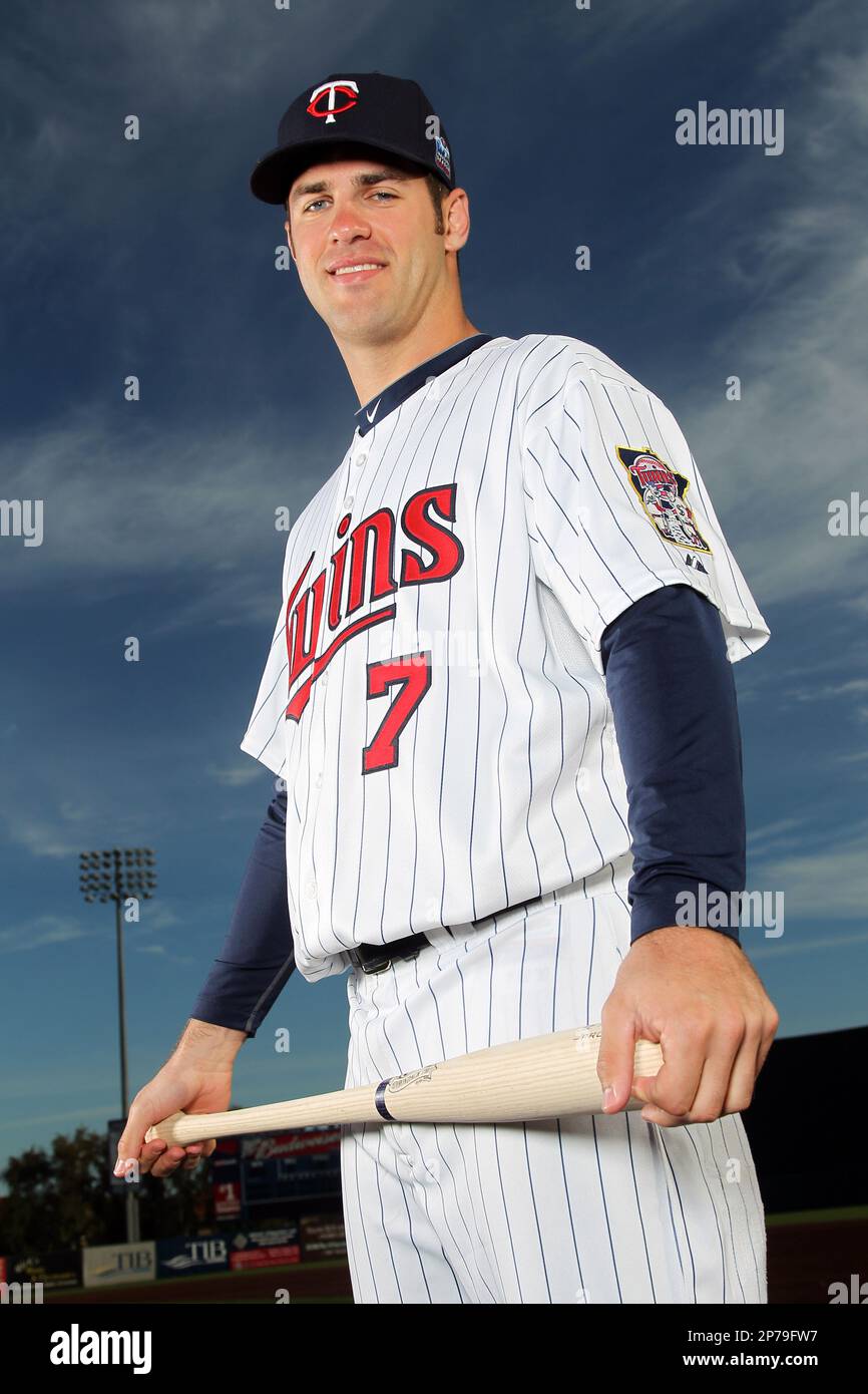 Minnesota Twins catcher Joe Mauer poses for a portrat at Hammond ...