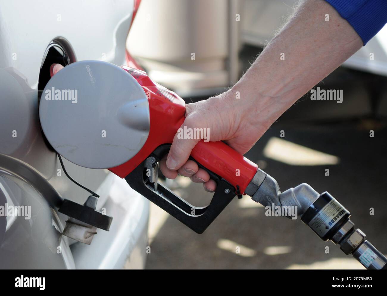 ** ADVANCE FOR SUNDAY FEB. 6 ** In this Jan. 29, 2011 photo, the red handled gas pump signifies