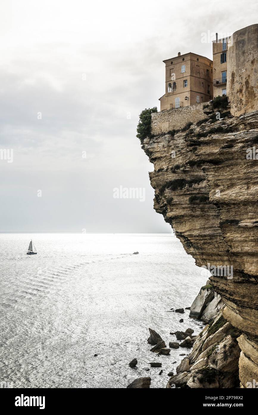 Bonifacio, South Coast, Departement Corse-du-Sud, Corsica, Mediterranean Sea, France Stock Photo