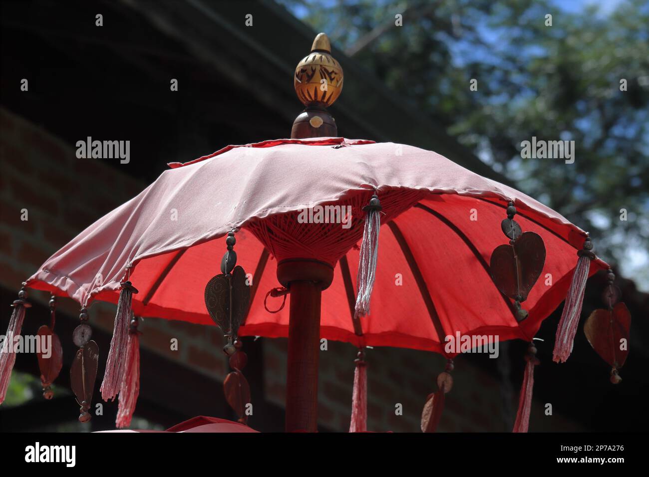 India traditional decorated umbrella Stock Photo Alamy