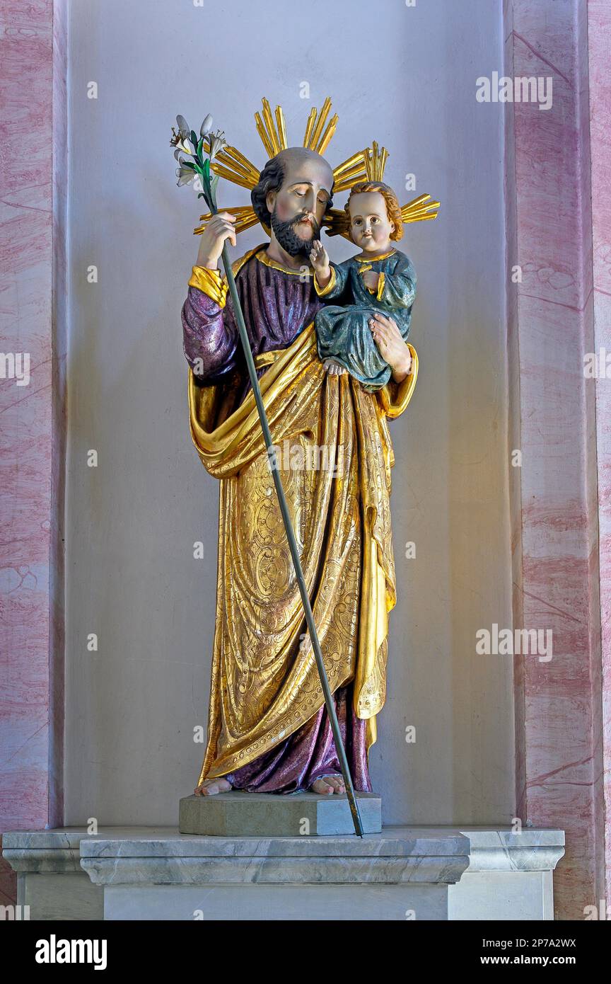 Saint Joseph with Lily and Child Jesus, heritageprotected Roman