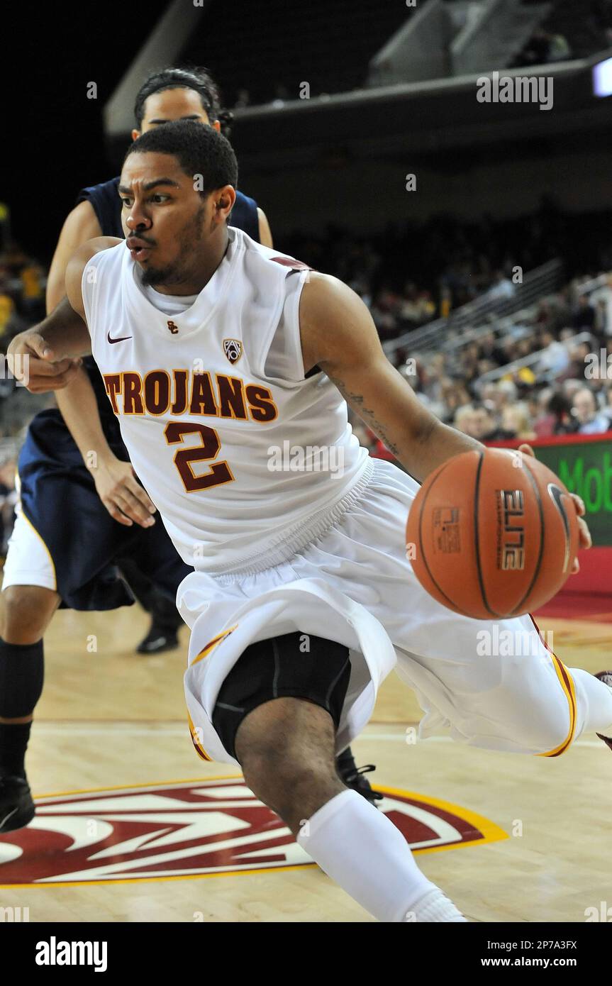 January 22, 2011 Los Angeles, CA.USC Trojans guard Jio Fontan #2 in action  during the College Basketball game between the USC Trojans and the  California Golden Bears at the Galen Center on