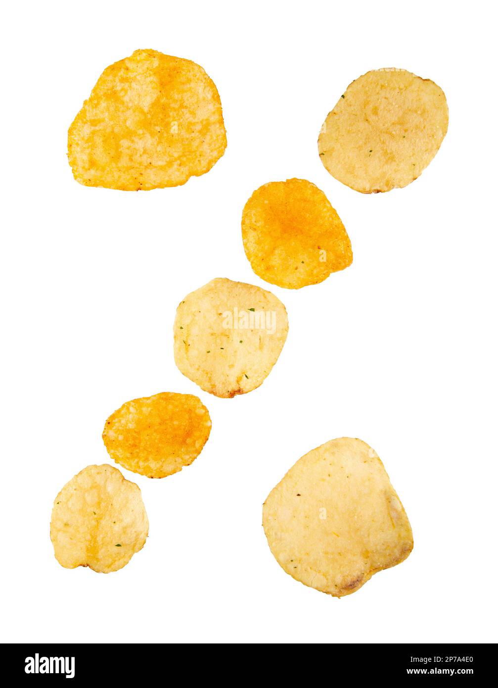 Percent sign made of cotton flowers and isolated on white background. Food alphabet concept. One sign of the set of potato chip font easy to stacking. Stock Photo