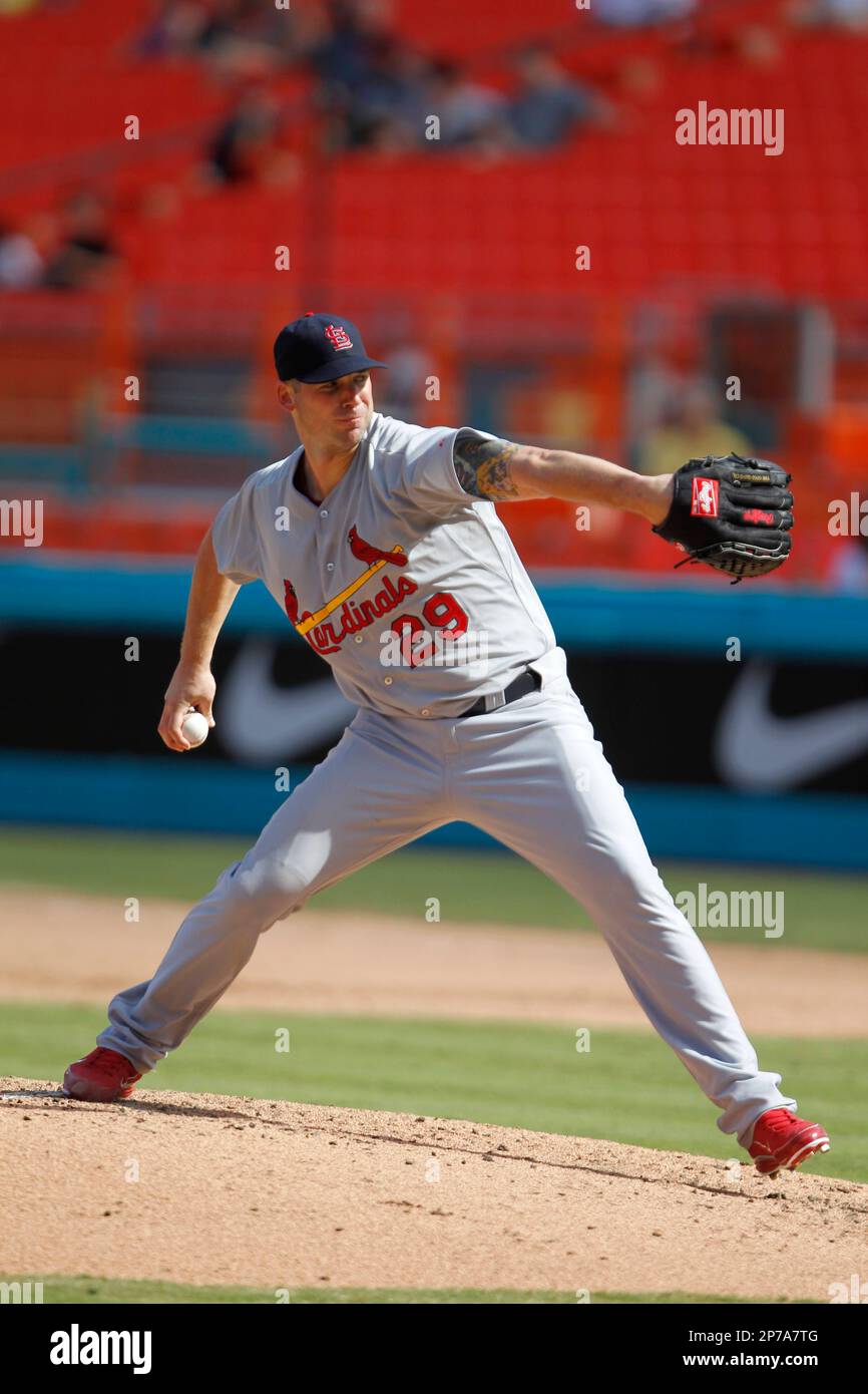 St. Louis Cardinals Chris Carpenter in a game against the Florida Marlins  at SunLife Stadium in Miami, FL.September 20,2010( AP Photo/Tom DiPace  Stock Photo - Alamy
