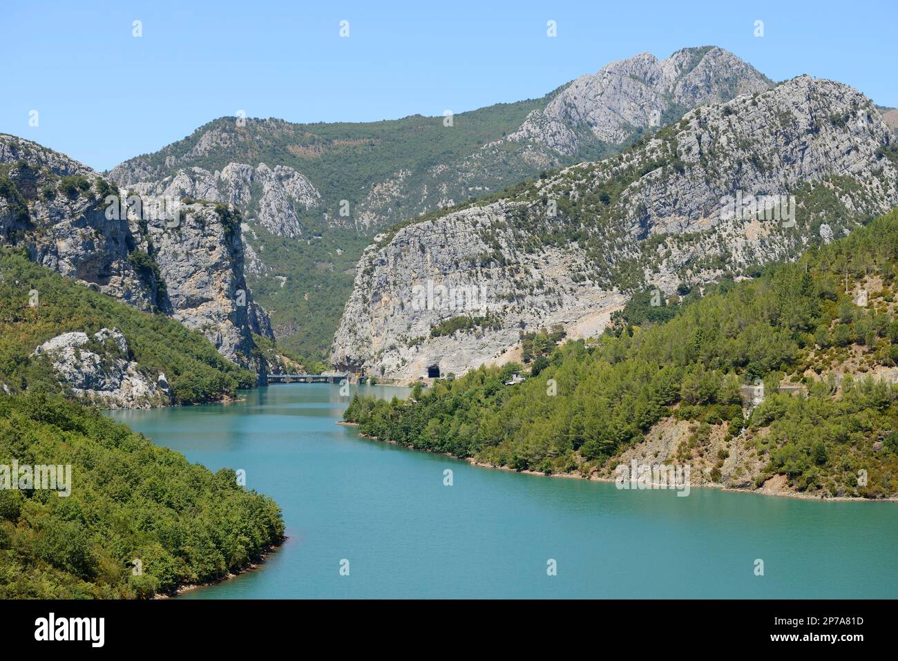 Reservoir of the Mat River, near Klos, Albania Stock Photo