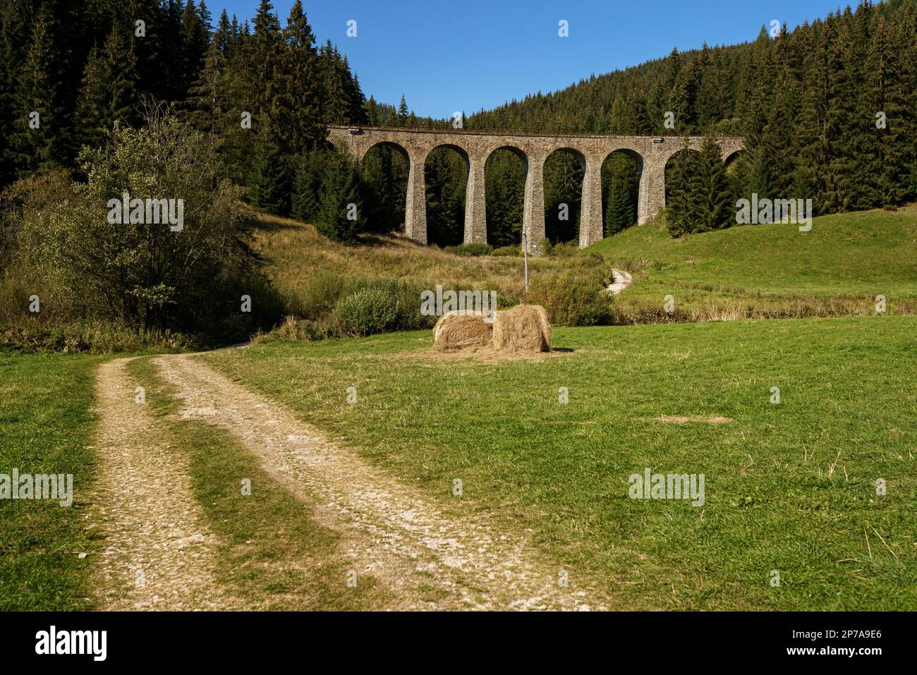 Chmarossky viaduct, old railroad, Telgart, Slovakia, Slowacki Raj National Park, Slovakia, Europe Stock Photo