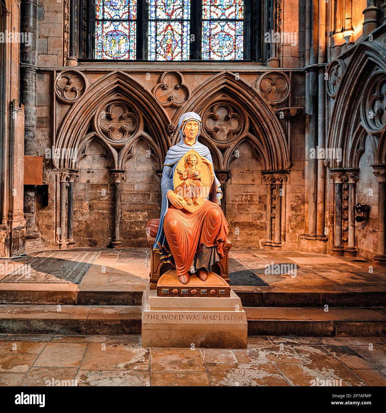 Figure of Mary, Mary with Child, Lincoln Cathedral, The Cathedral ...