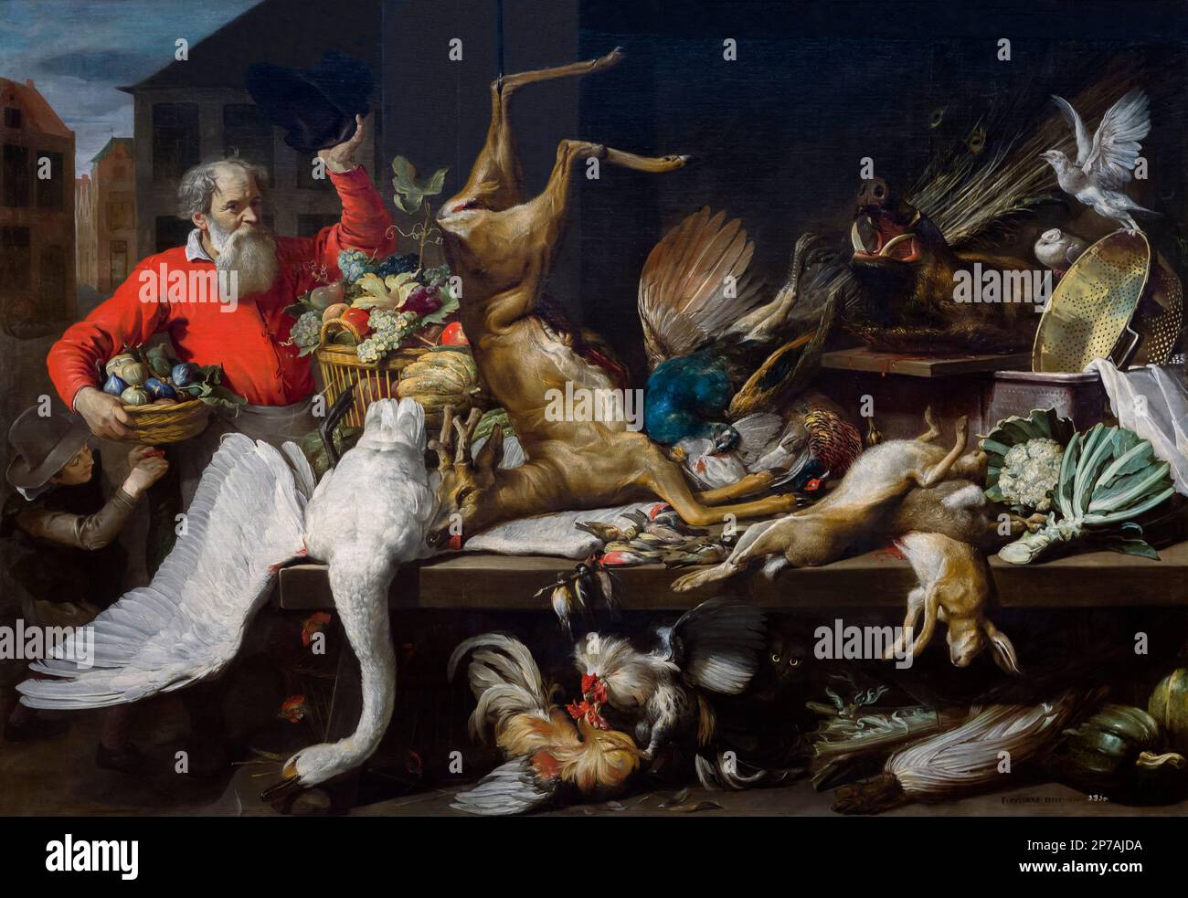 Still Life with Dead Game Fruits amd Vegetables in a Market, Frans Snyders, 1614, Art Institute of Chicago, Chicago, Illinois, USA, North America, Stock Photo