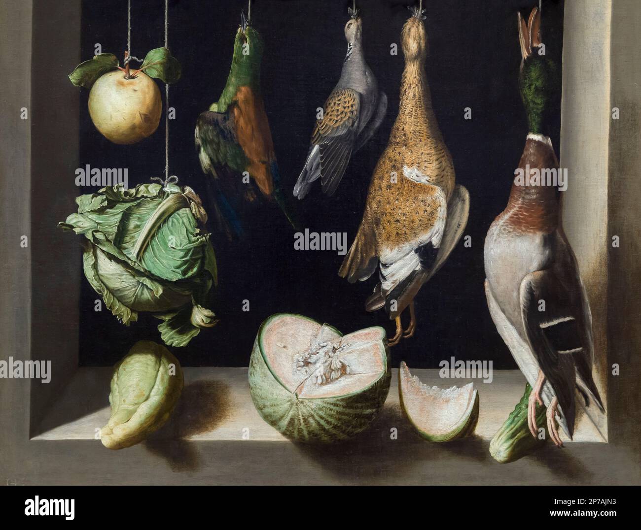 Still Life with Game Fowl, Juan Sanchez Cotan, 1600-1603, Art Institute of Chicago, Chicago, Illinois, USA, North America, Stock Photo