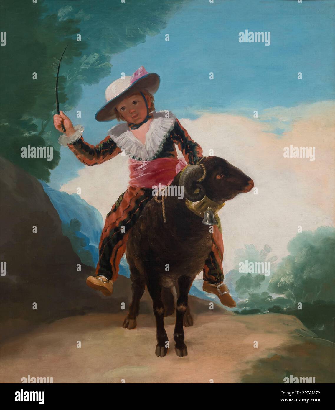 Boy on a Ram, Francisco Goya, 1786-1787, Art Institute of Chicago, Chicago, Illinois, USA, North America, Stock Photo