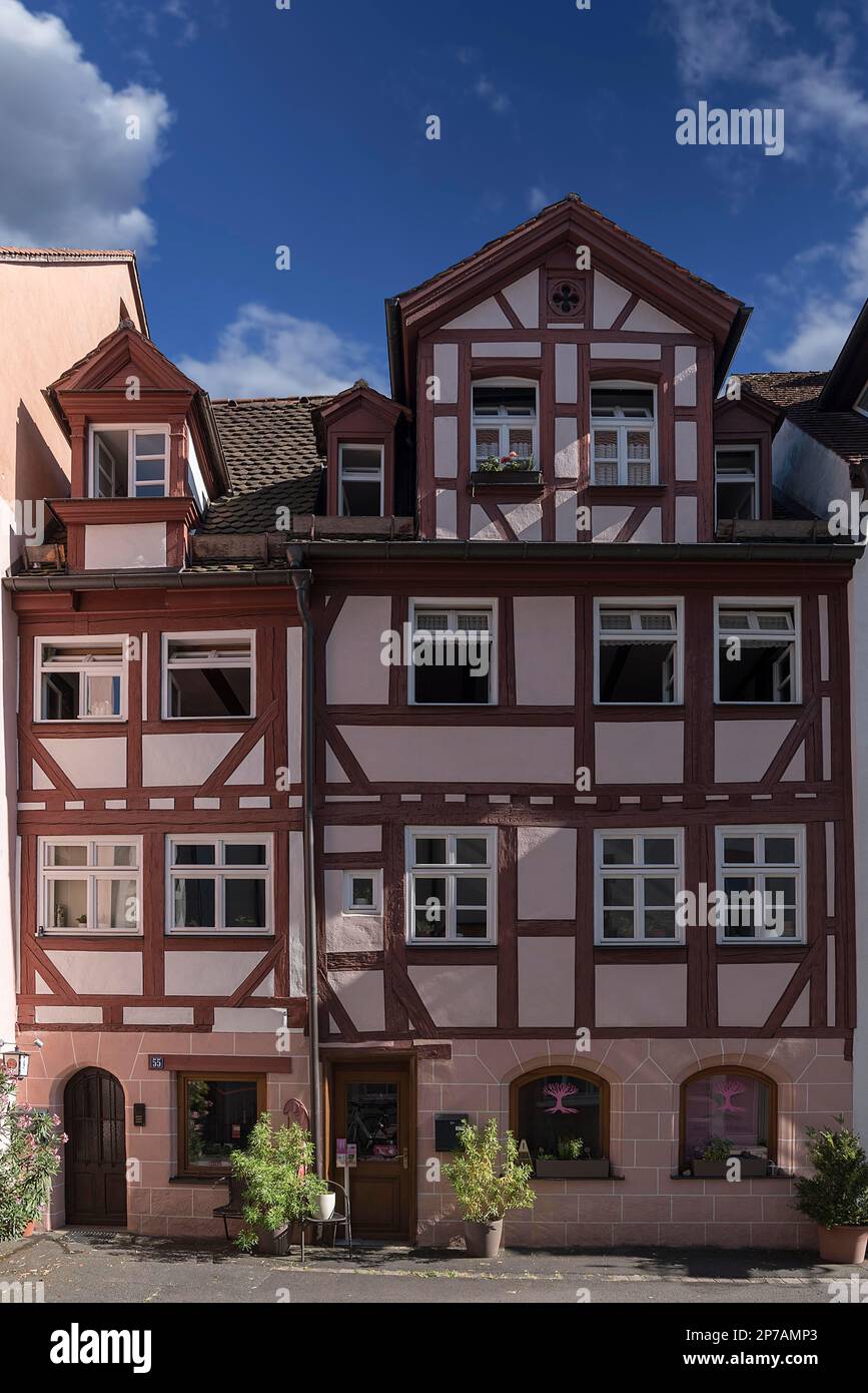 Historic half-timbered house, totally renovated by the Nuremberg Old Town Friends, Johannesgasse 55, Nuremberg, Middle Franconia, Bavaria, Germany Stock Photo
