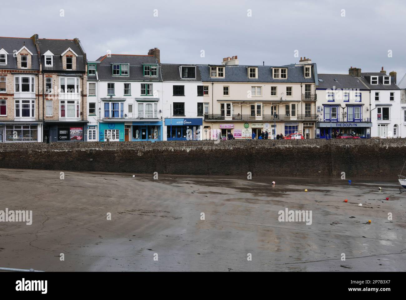 Houses and harbour. Devon. England. UK Stock Photo Alamy