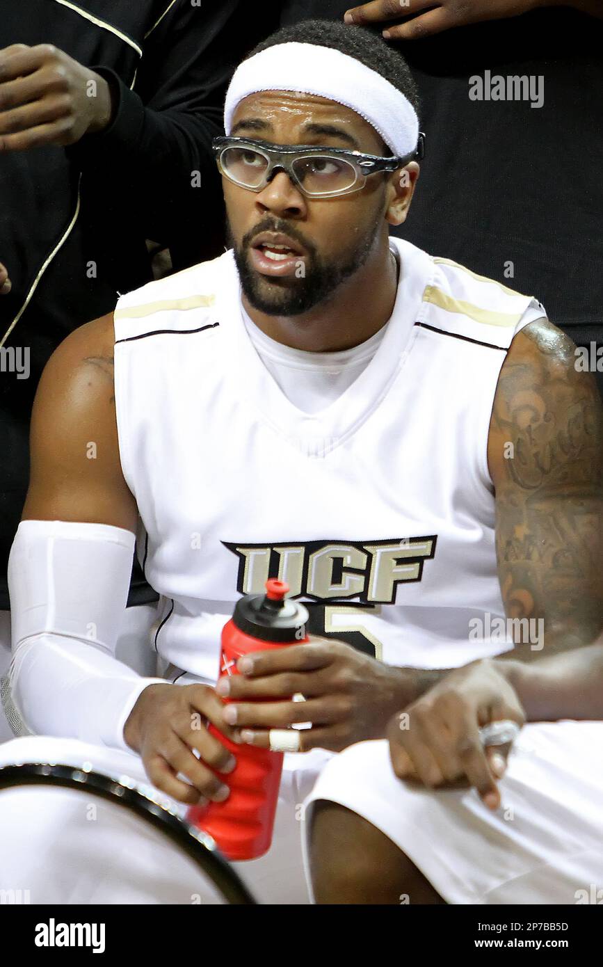 Central Florida guard Marcus Jordan (5) rests on the bench during their