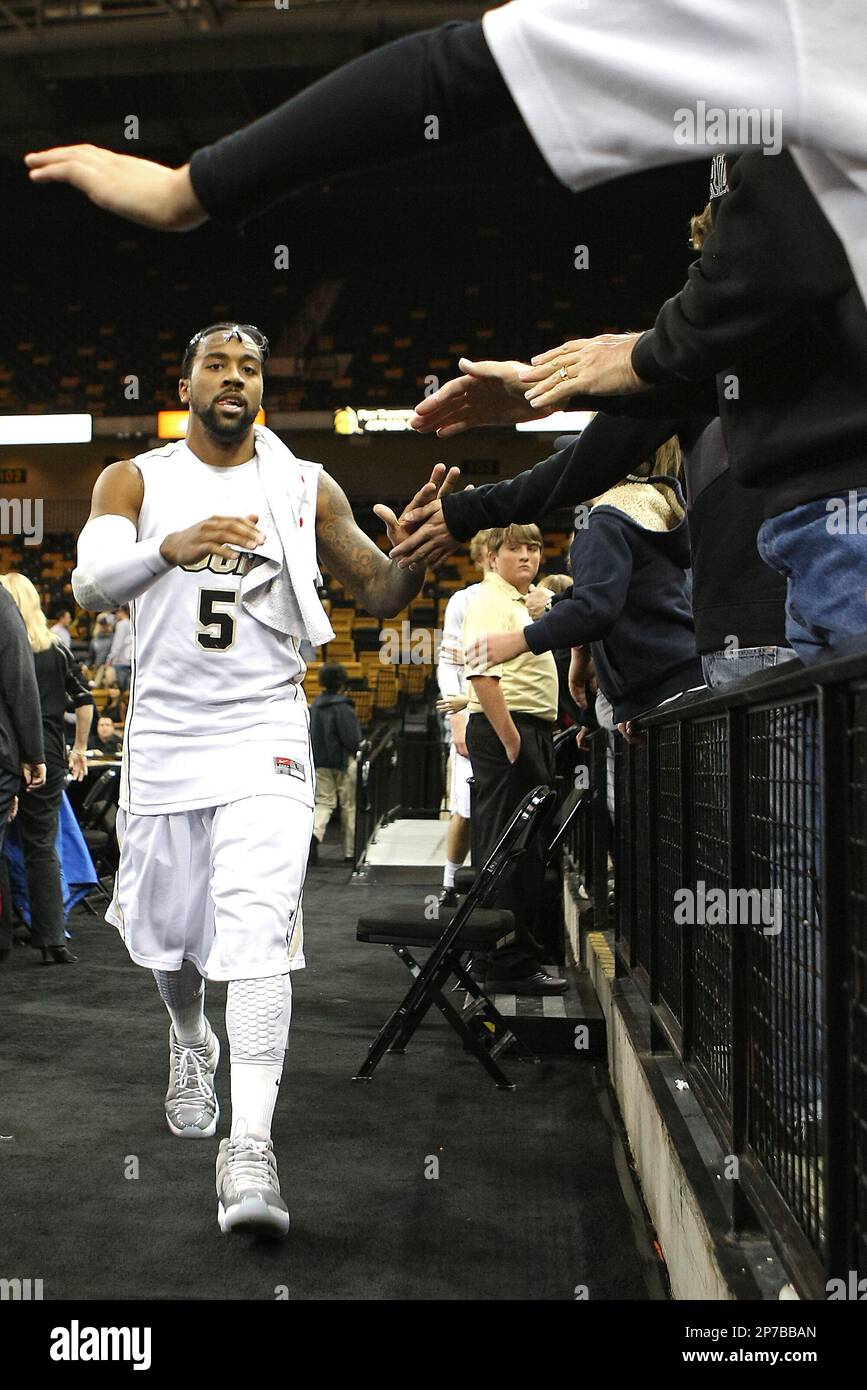 Central Florida guard Marcus Jordan (5) celebrates with fans after