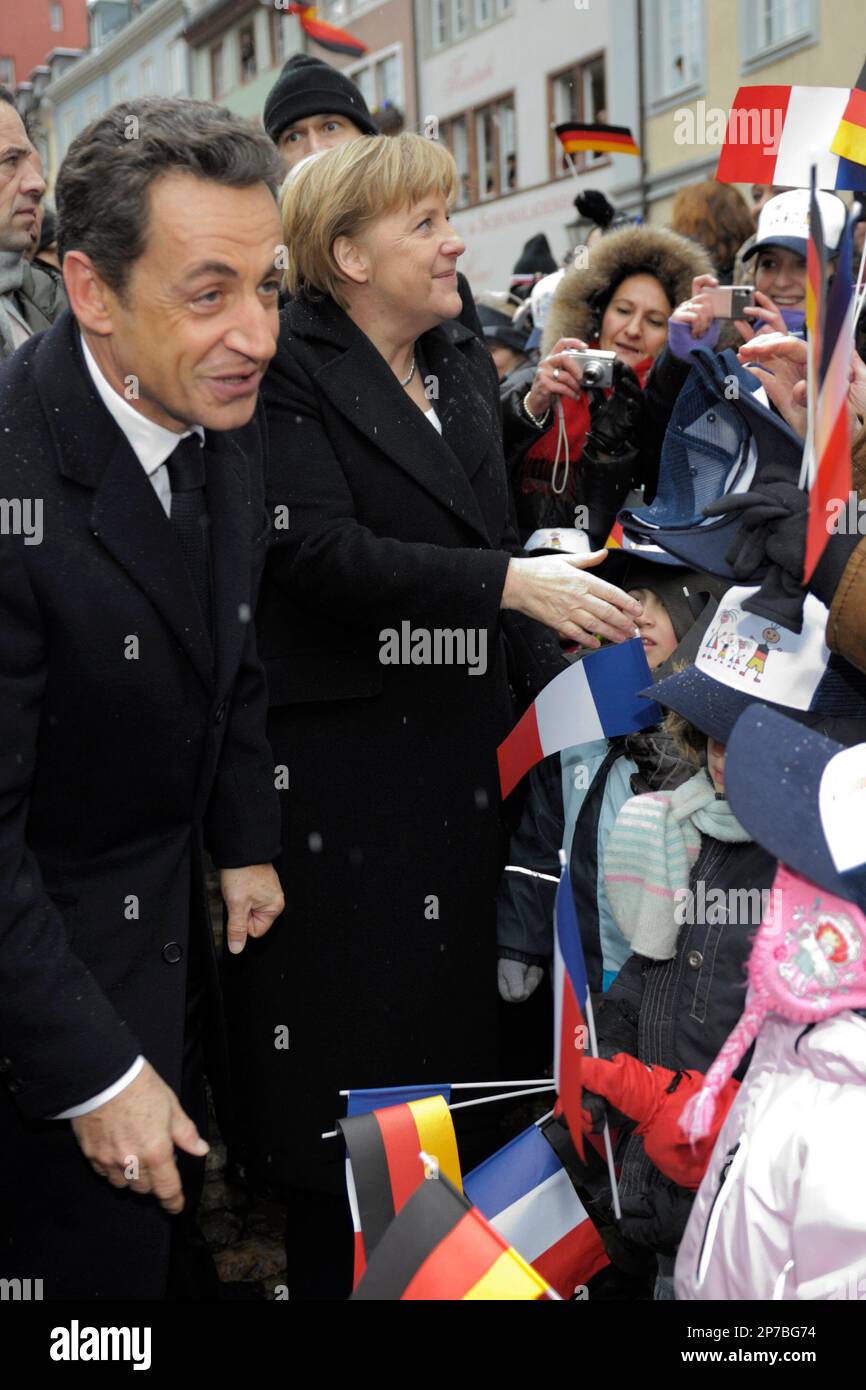 France's President Nicolas Sarkozy and German Chancellor Angela Merkel ...