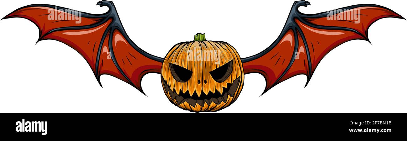 Vector graphic of a pumpkin bat wings Stock Vector Image & Art - Alamy