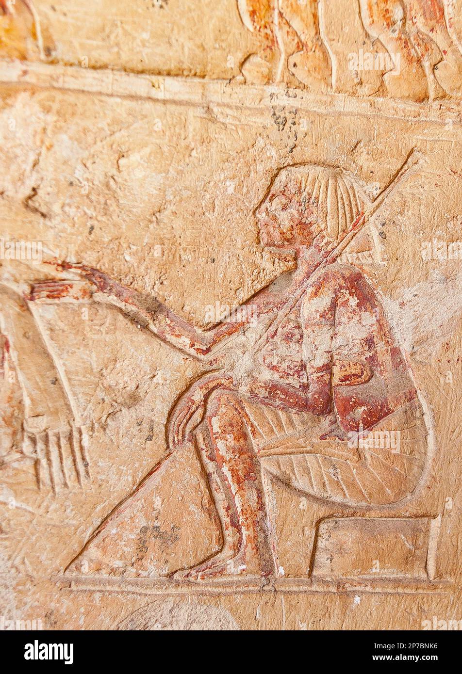 Egypt, Saqqara,  tomb of Horemheb,  inner room, East Wall South side, an officer. Stock Photo