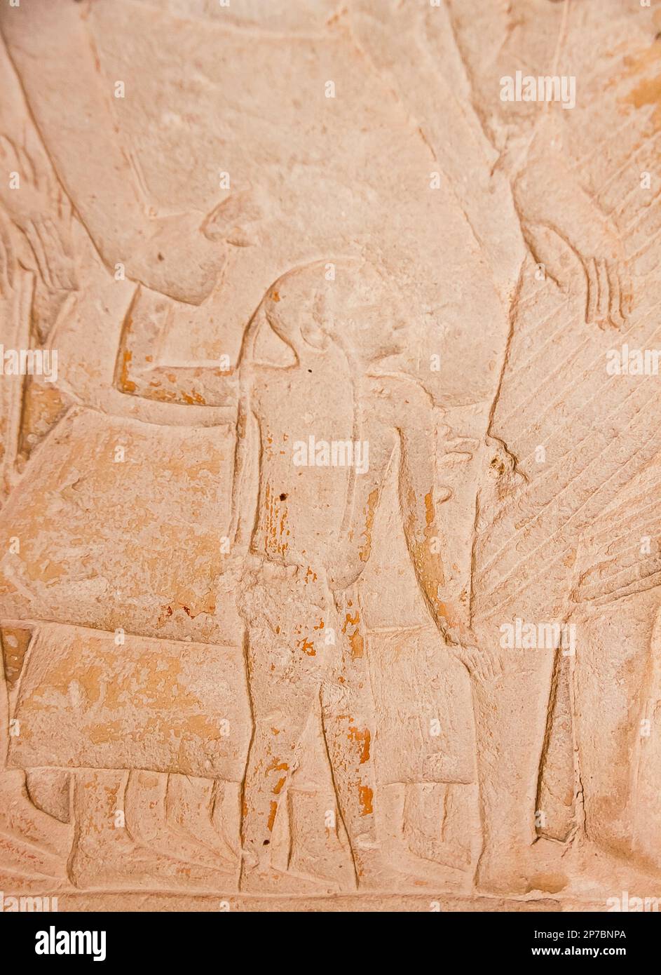 Egypt, Saqqara,  tomb of Horemheb,  inner room, South wall. Foreign captives, with wives and children. Stock Photo