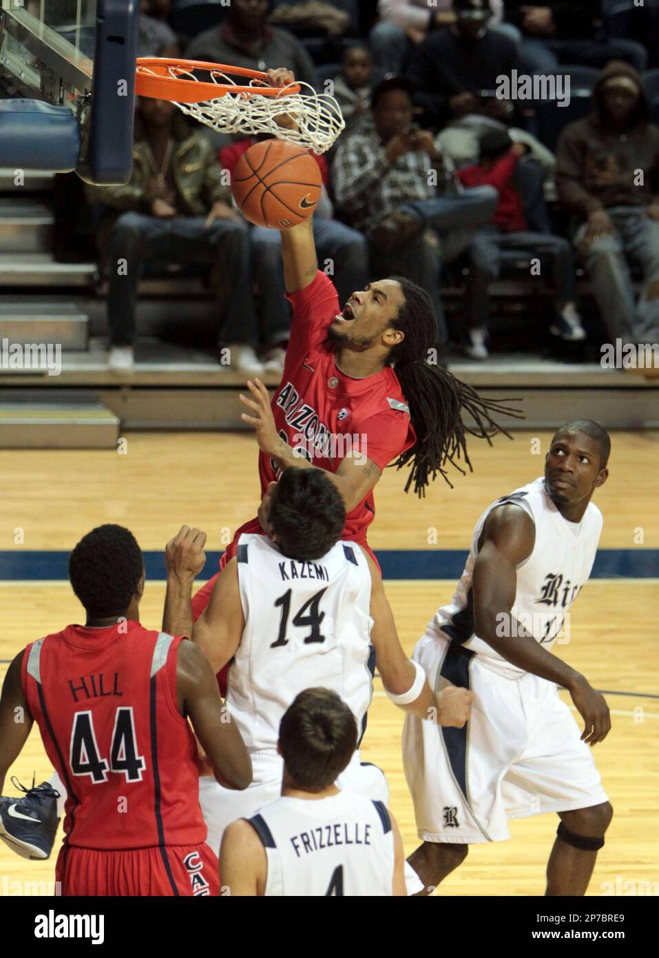 Arizona forward Jesse Perry 33 dunks during the second half