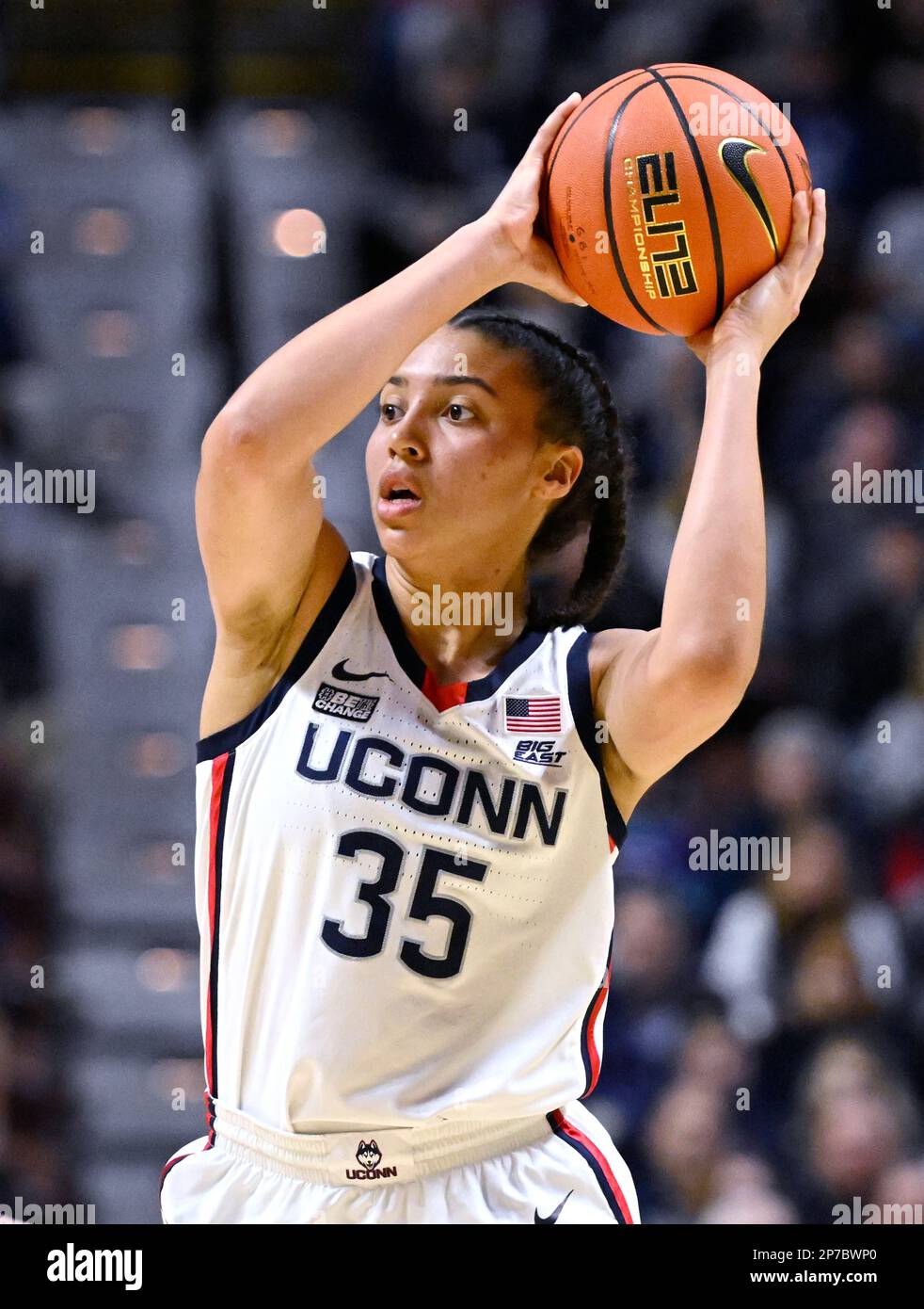UConn's Azzi Fudd (35) during the second half of an NCAA college