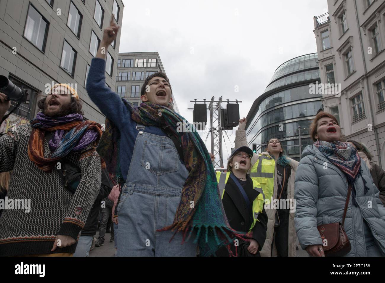 Today, on March 8, 2023, many protesters gathered in Berlin to ...