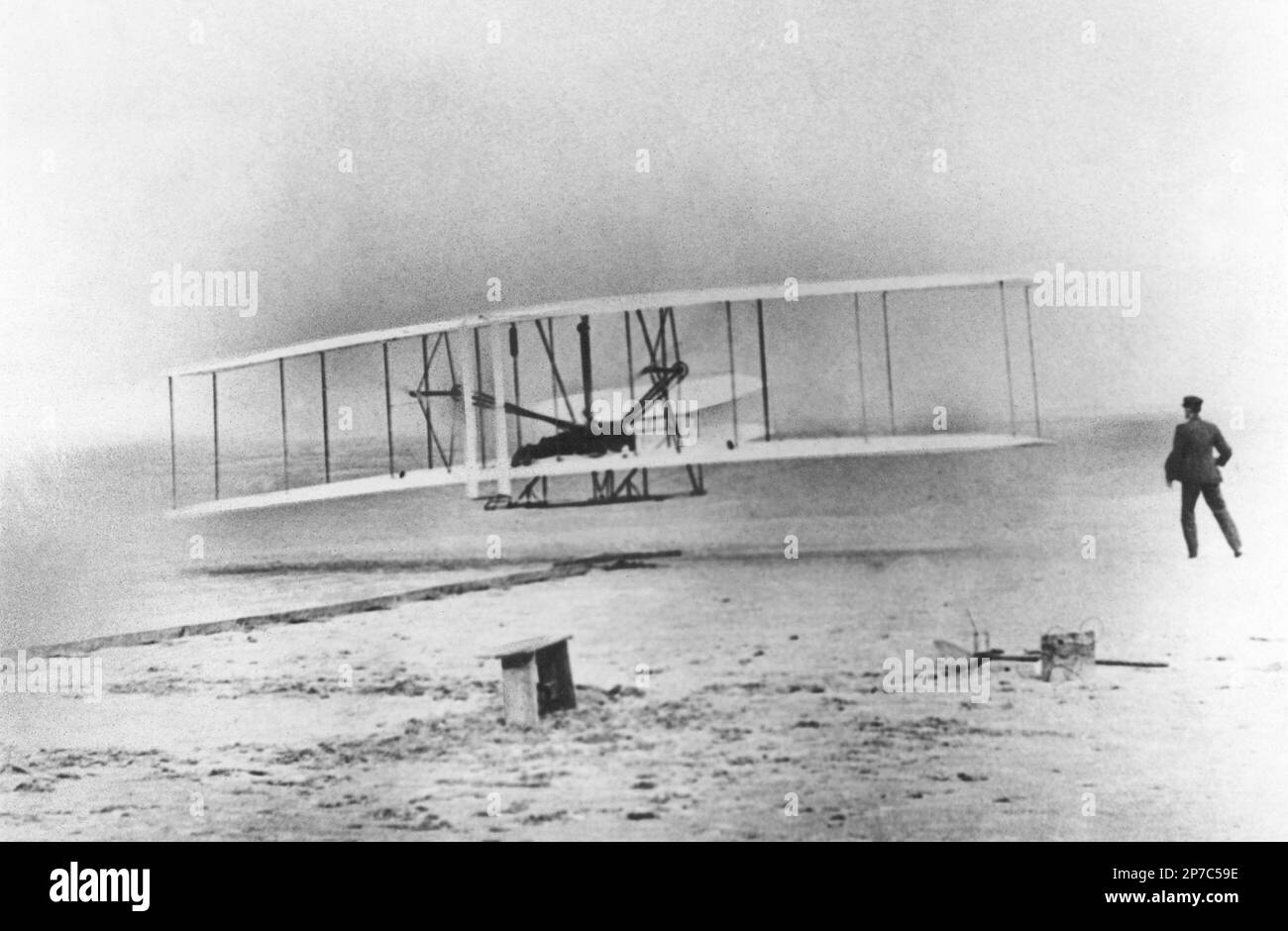 Wright Brothers' plane, Kitty Hawk, North Carolina, December 17, 1903. Courtesy of The Virginian