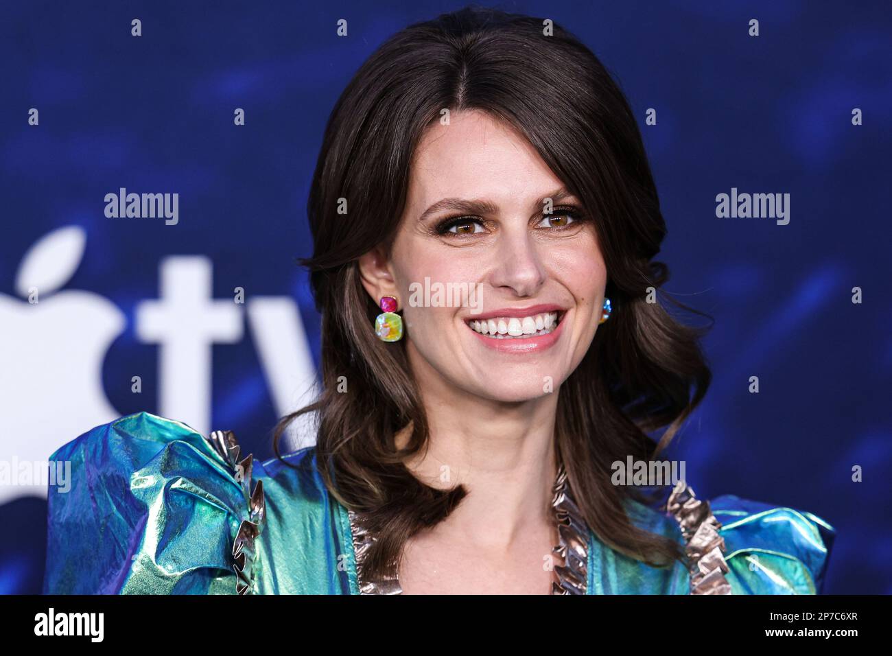 WESTWOOD, LOS ANGELES, CALIFORNIA, USA - MARCH 07: Ellie Taylor arrives at the Los Angeles Premiere Of Apple TV+'s Original Series 'Ted Lasso' Season 3 held at the Regency Village Theatre on March 7, 2023 in Westwood, Los Angeles, California, United States. (Photo by Xavier Collin/Image Press Agency) Stock Photo