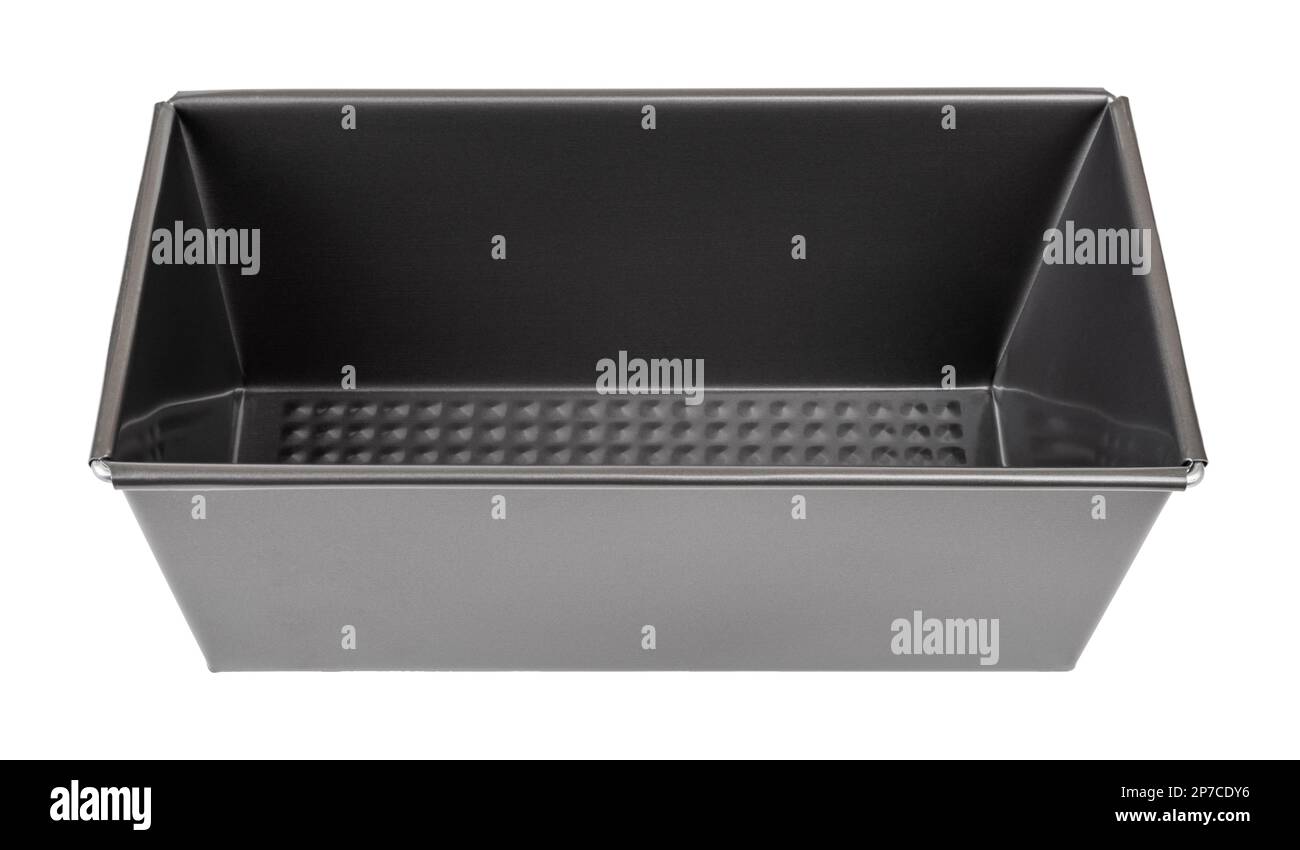 Nonstick loaf pan cutout. Empty baking tray isolated on a white