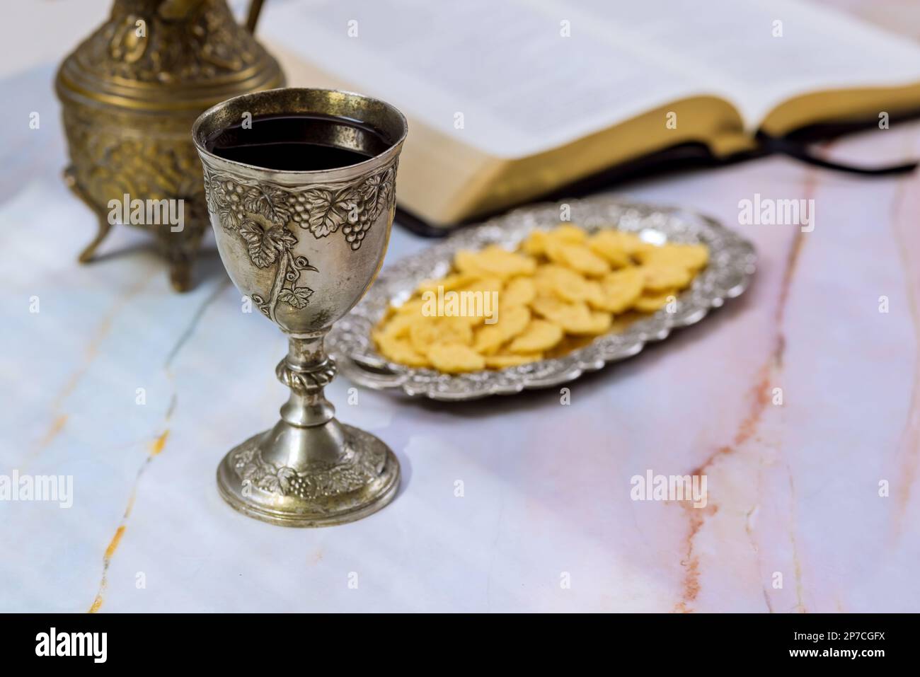 Christian Holy Communion consists unleavened bread, chalice wine other