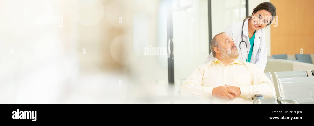 Web Banner Elderly Male Patient With High Body Fat Obesity Sees A