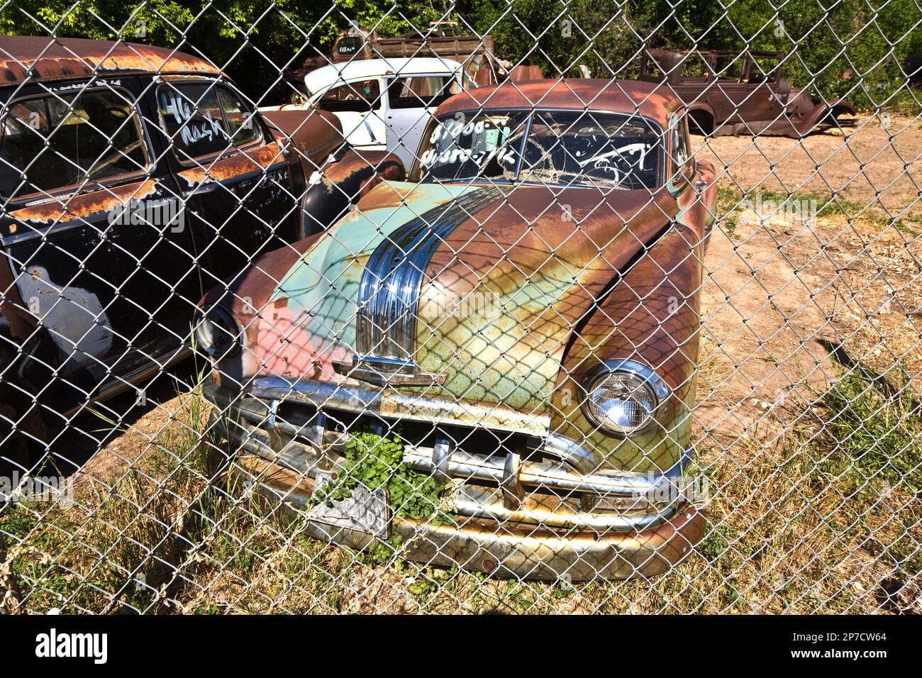 Orderville, USA July 15, 2008 junk yard with old beautiful oldtimers
