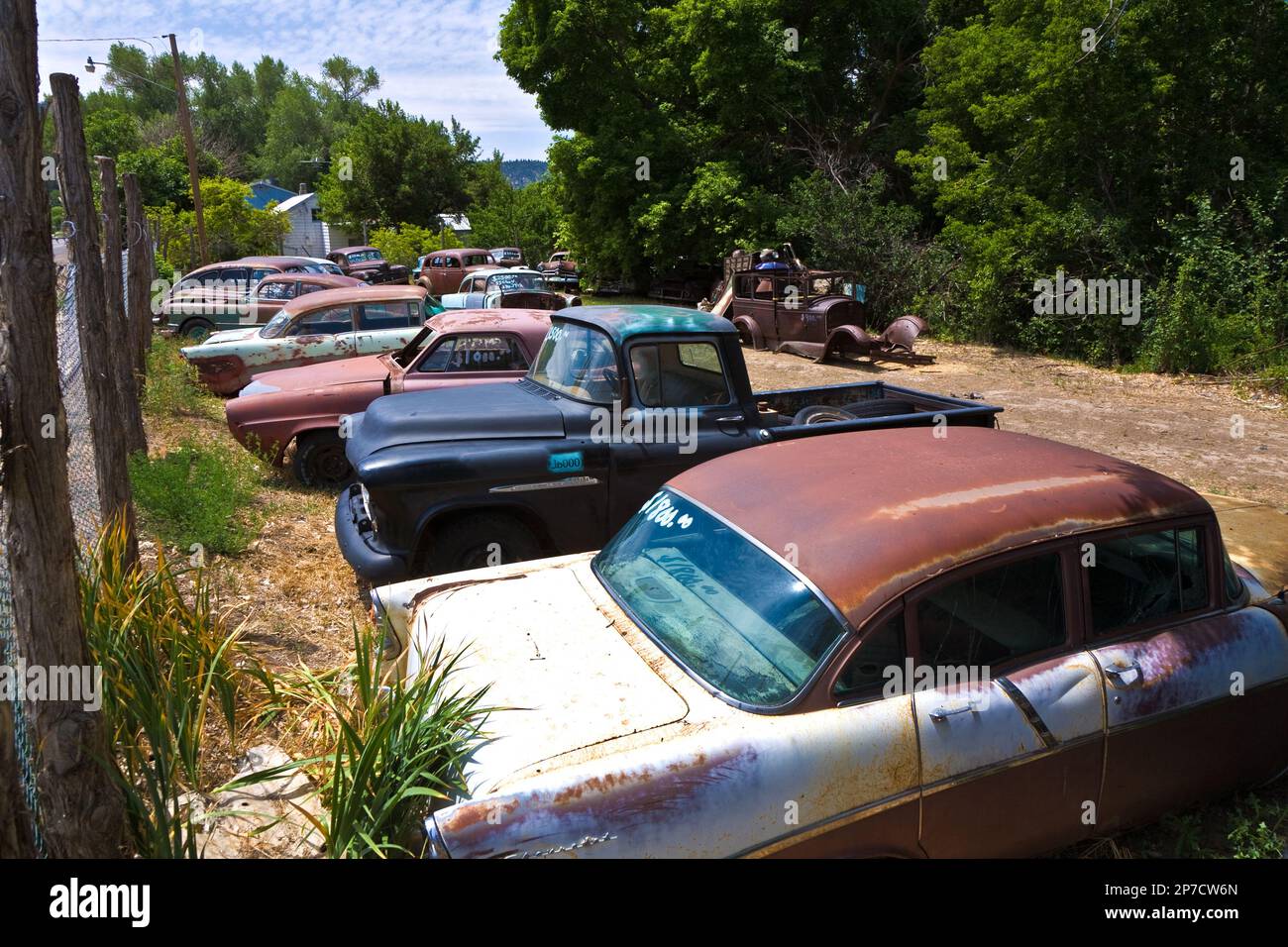 Orderville, USA July 15, 2008 junk yard with old beautiful oldtimers
