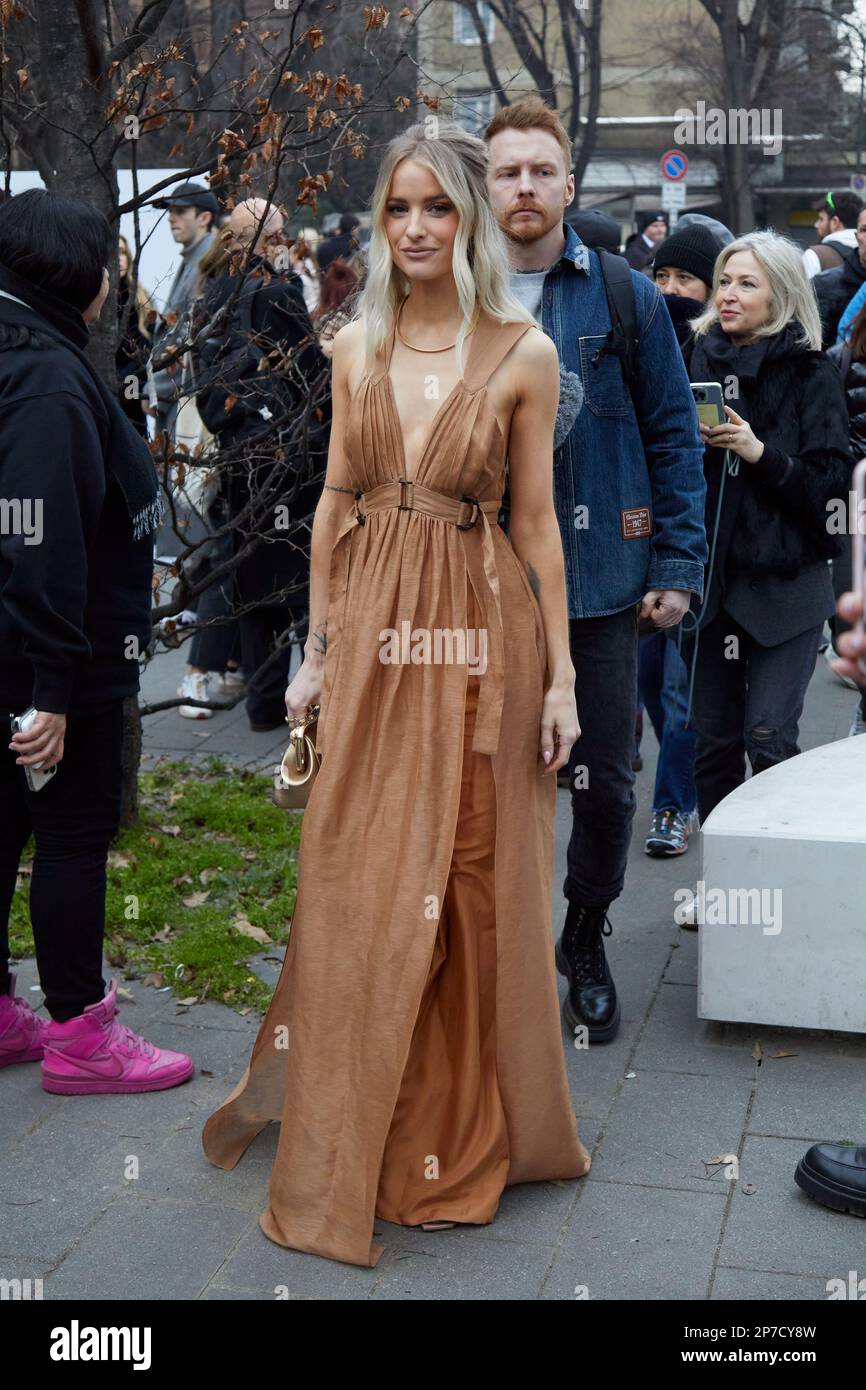 MILAN, ITALY - FEBRUARY 22, 2023: Victoria Magrath before Alberta