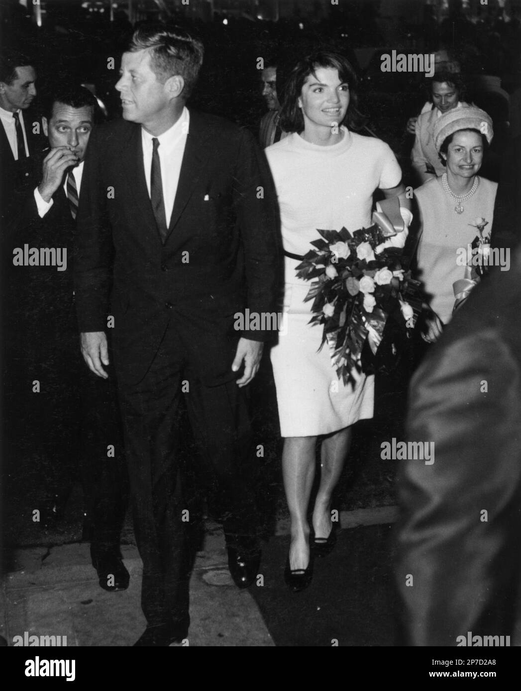 President John F. Kennedy and his wife, Jacqueline, arrive at the Rice