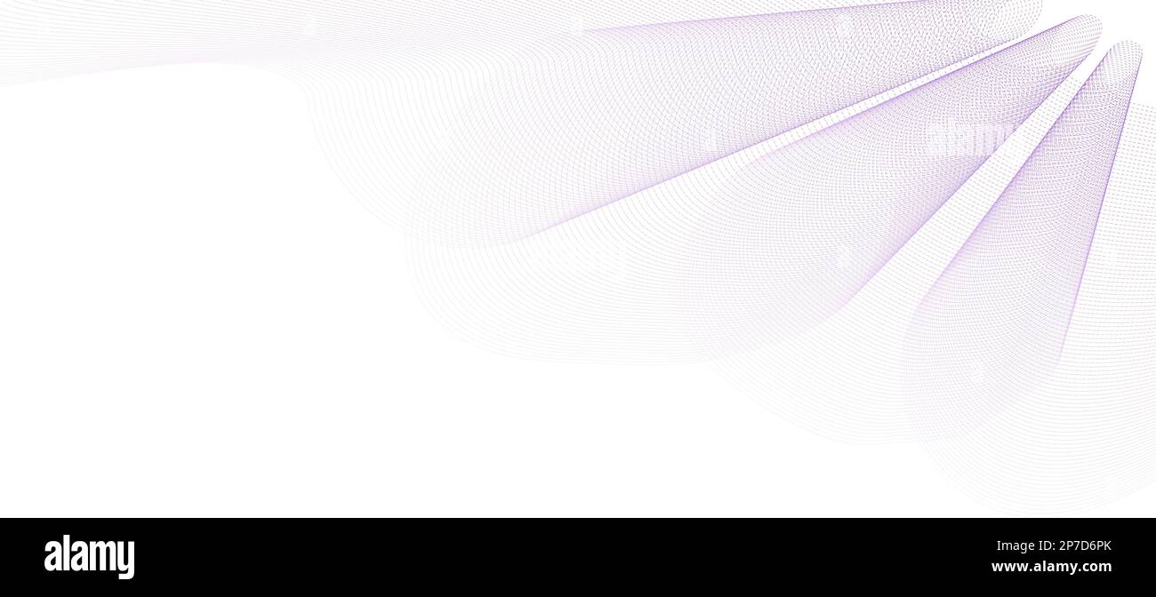 Wave line background with smooth shape. Beautiful wavy line on a white background. Horizontal banner template. Abstract futuristic template. Stock Vector