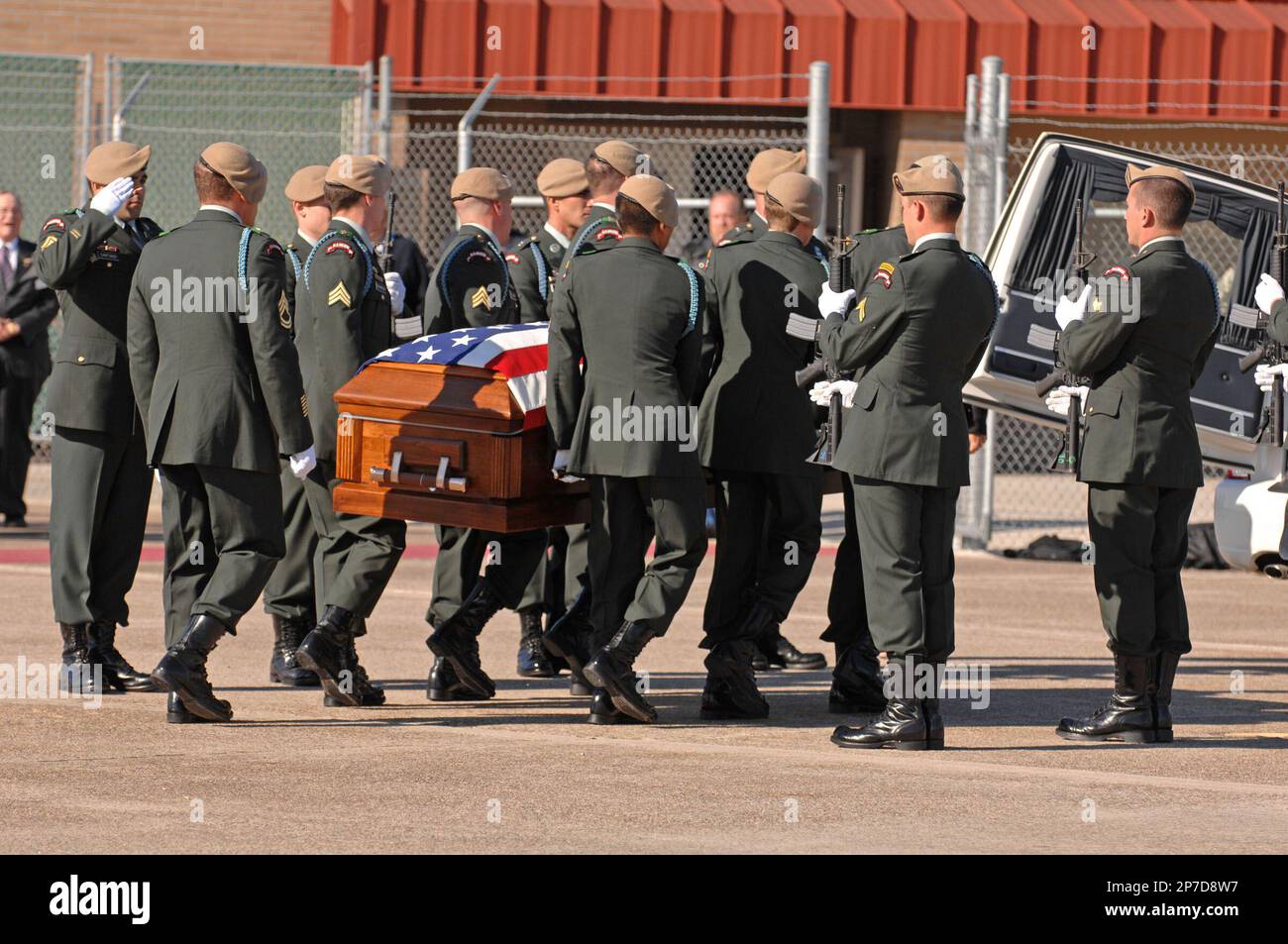 An honor guard of Rangers from the 1st Battalion, 75th Ranger Regiment