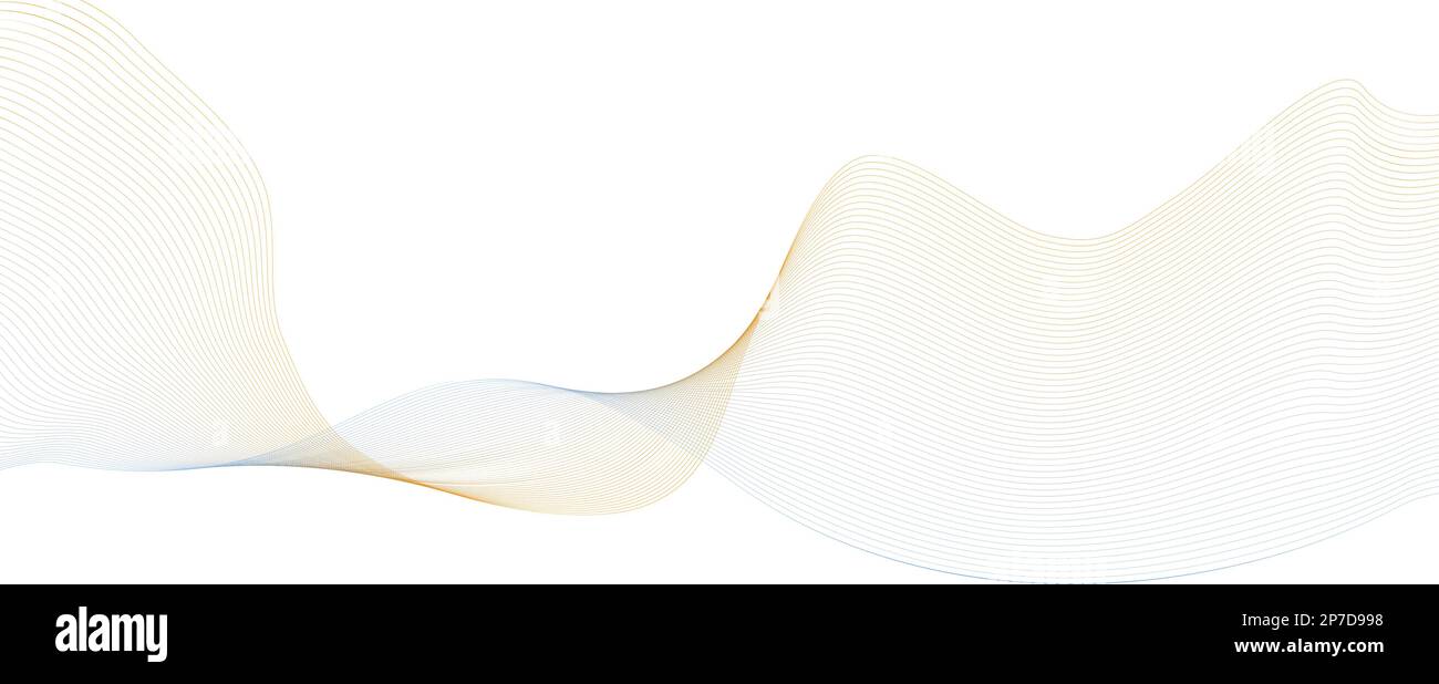 Wave line background with smooth shape. Beautiful wavy line on a white background. Horizontal banner template. Abstract futuristic template. Stock Vector