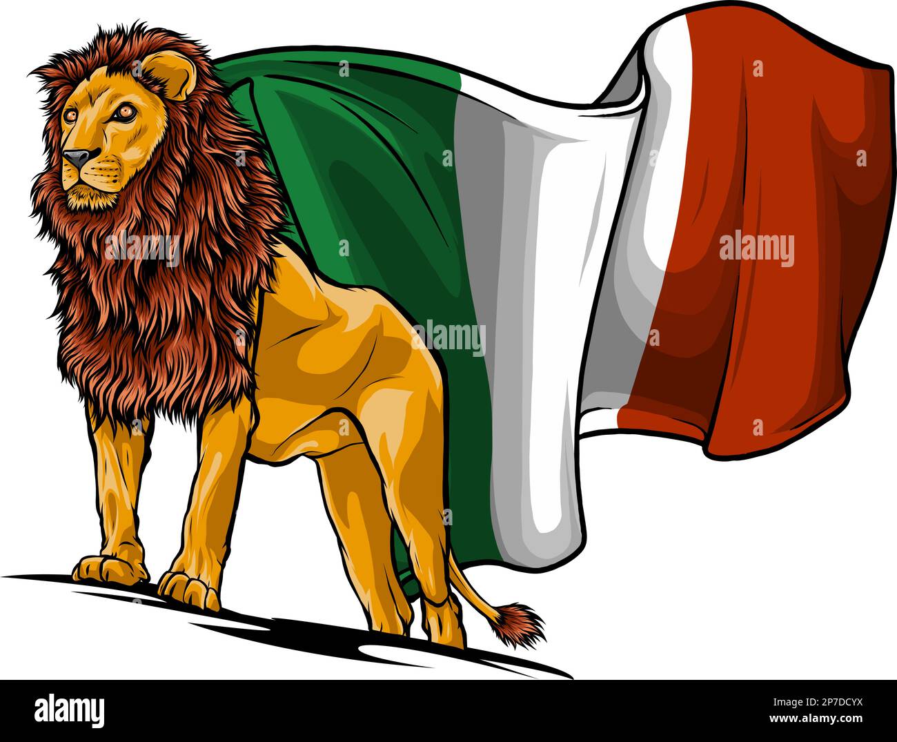 lion with italian flag vector illustration Stock Vector Image & Art Alamy