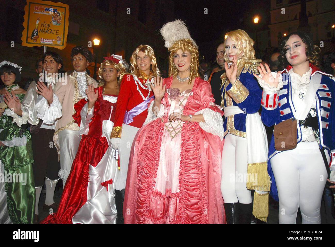 Riyoko Ikeda (third from right), Japanese manga-aritist known for “The Rose  of Versailles”, dresses up as Marie-Antoinette and walks to Spanish Steps  in Rome, on Tuesday on Sept. 28, 2010. About 50