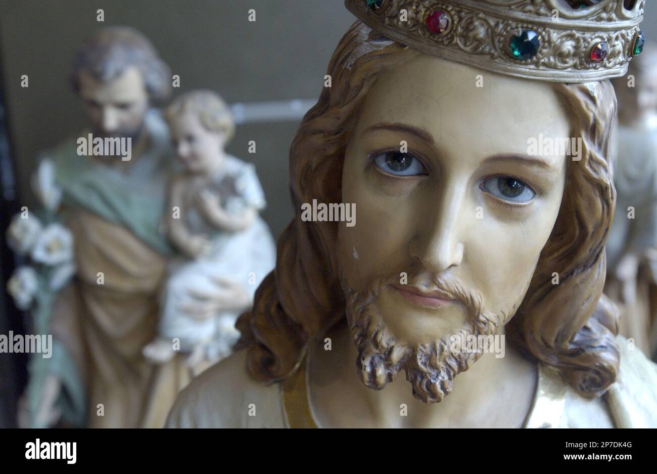 In this photo taken Aug. 24, 2010, religious statues, many of which