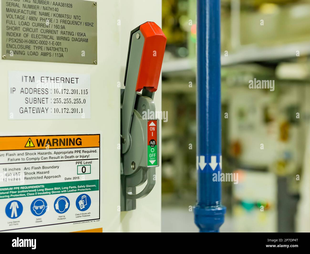 Security features in modern factories Stock Photo - Alamy