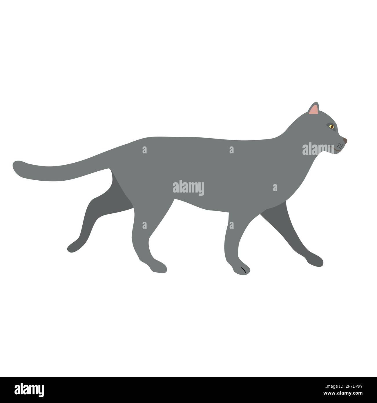 Vector flat hand drawn cat isolated on white background Stock Vector ...