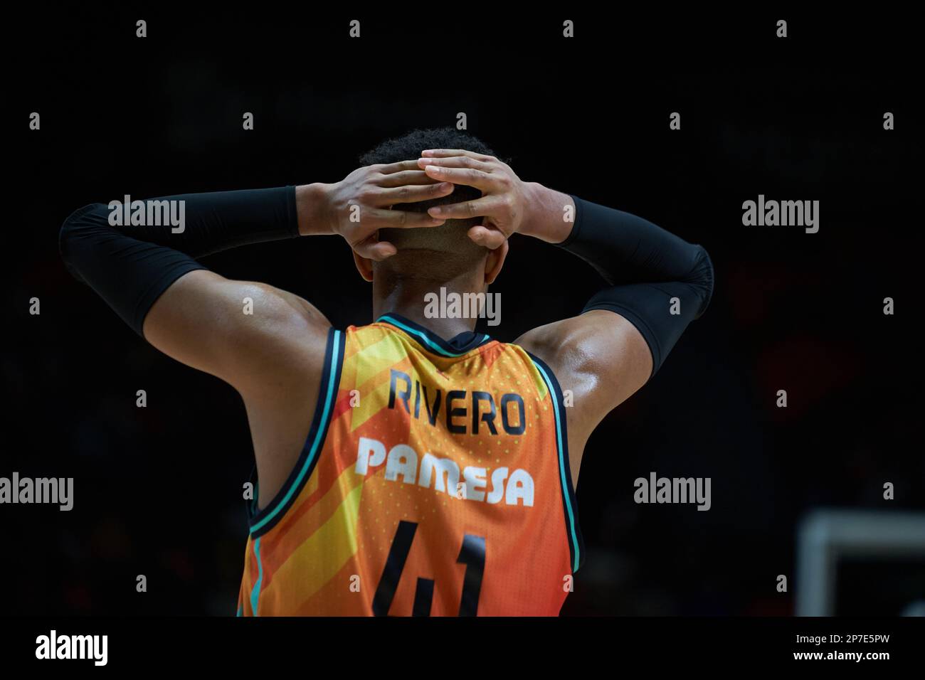 Jasiel Rivero of Valencia basket in action during the Turkish Airlines EuroLeague Regular Season Round 27 on march 7, 2023 at Fuente de San Luis Sport Hall (Valencia, Turkish Airlines EuroLeague Regular Season Round 27 on march 7, 2023). Valencia Basket 84:88 EA7 Emporio Armani Milan (Photo by Vicente Vidal Fernandez/Sipa USA) Credit: Sipa USA/Alamy Live News Stock Photo