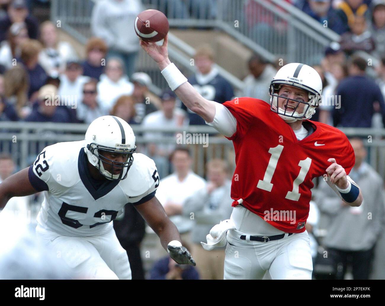 In this photo taken April 24, 2010, Penn State White team quarterback