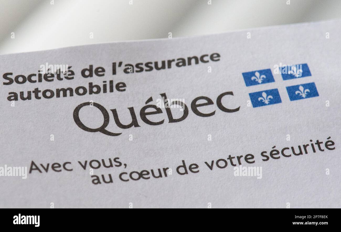 An SAAQ driver's licence notice is shown in Montreal, Wednesday, March