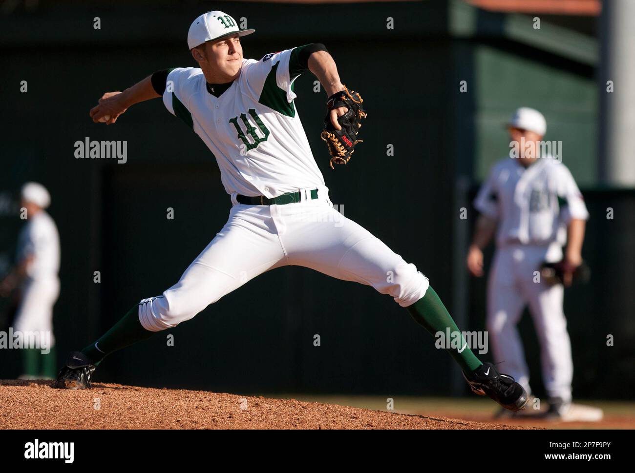 The Woodlands' Jameson Taillon pitches during a night game April 20, 2010  against Lufkin at Scotland Yard in The Woodlands, Texas. (AP Photo/Houston  Chronicle, Eric S. Swist Stock Photo - Alamy