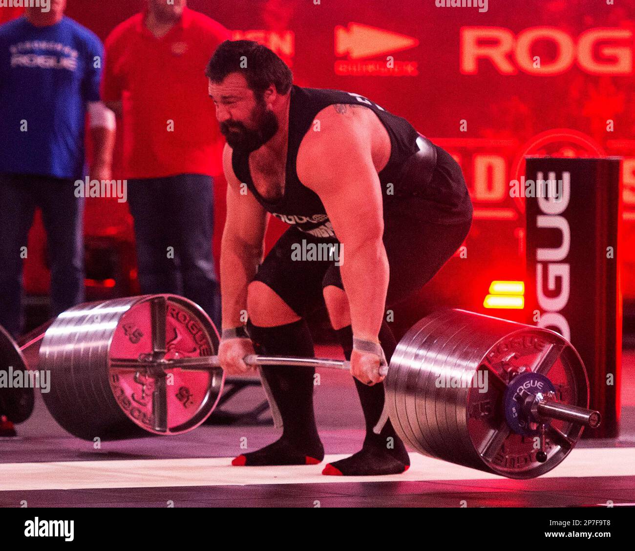 Columbus, Ohio, United States. 4th Mar, 2023. Tom Evans (USA) competes in the Elephant Bar Deadlift at the Arnold Strongman Classic in Columbus, Ohio USA. Credit: Brent Clark/Alamy Live News Stock Photo