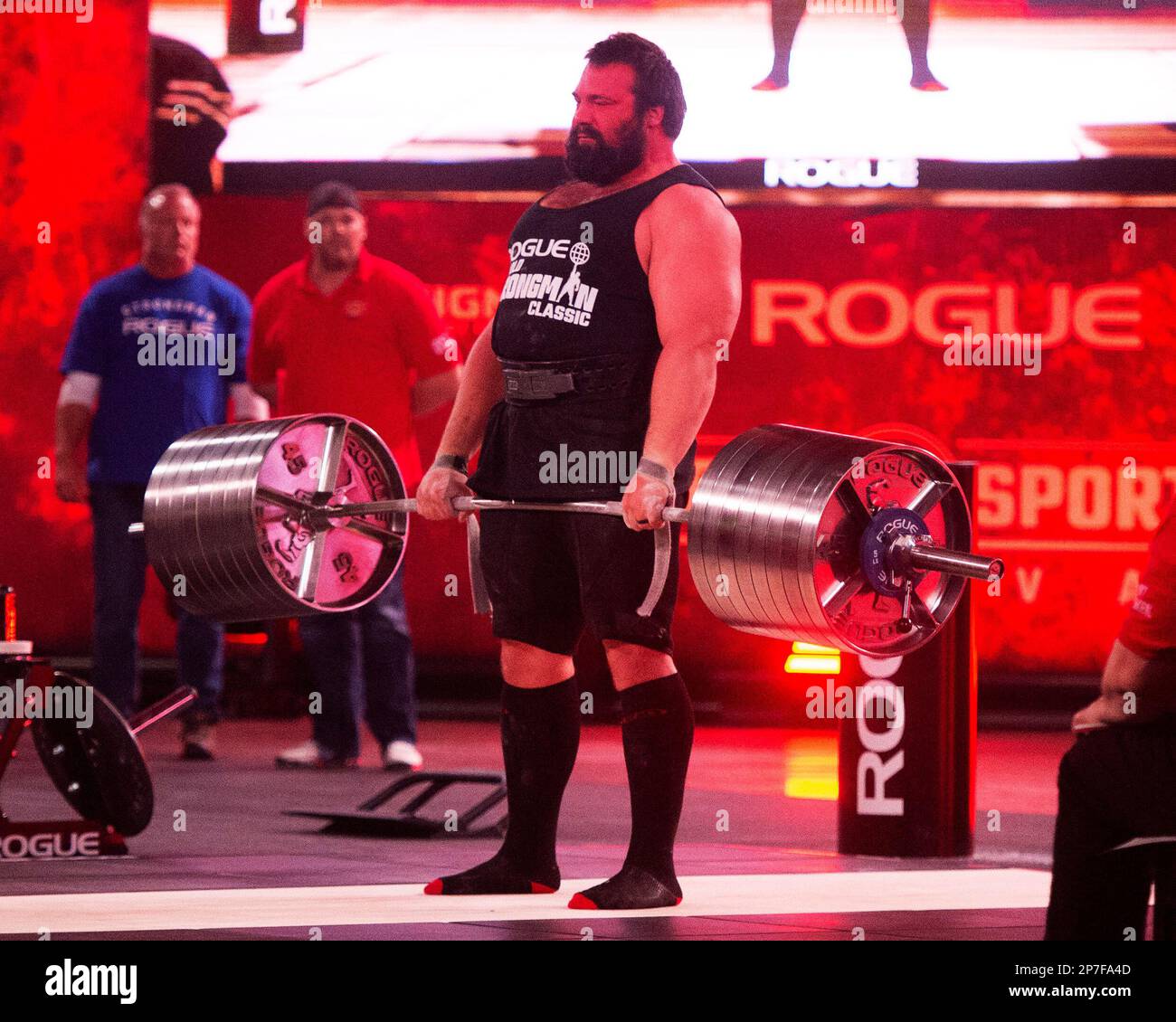 Columbus, Ohio, United States. 4th Mar, 2023. Tom Evans (USA) competes in the Elephant Bar Deadlift at the Arnold Strongman Classic in Columbus, Ohio USA. Credit: Brent Clark/Alamy Live News Stock Photo
