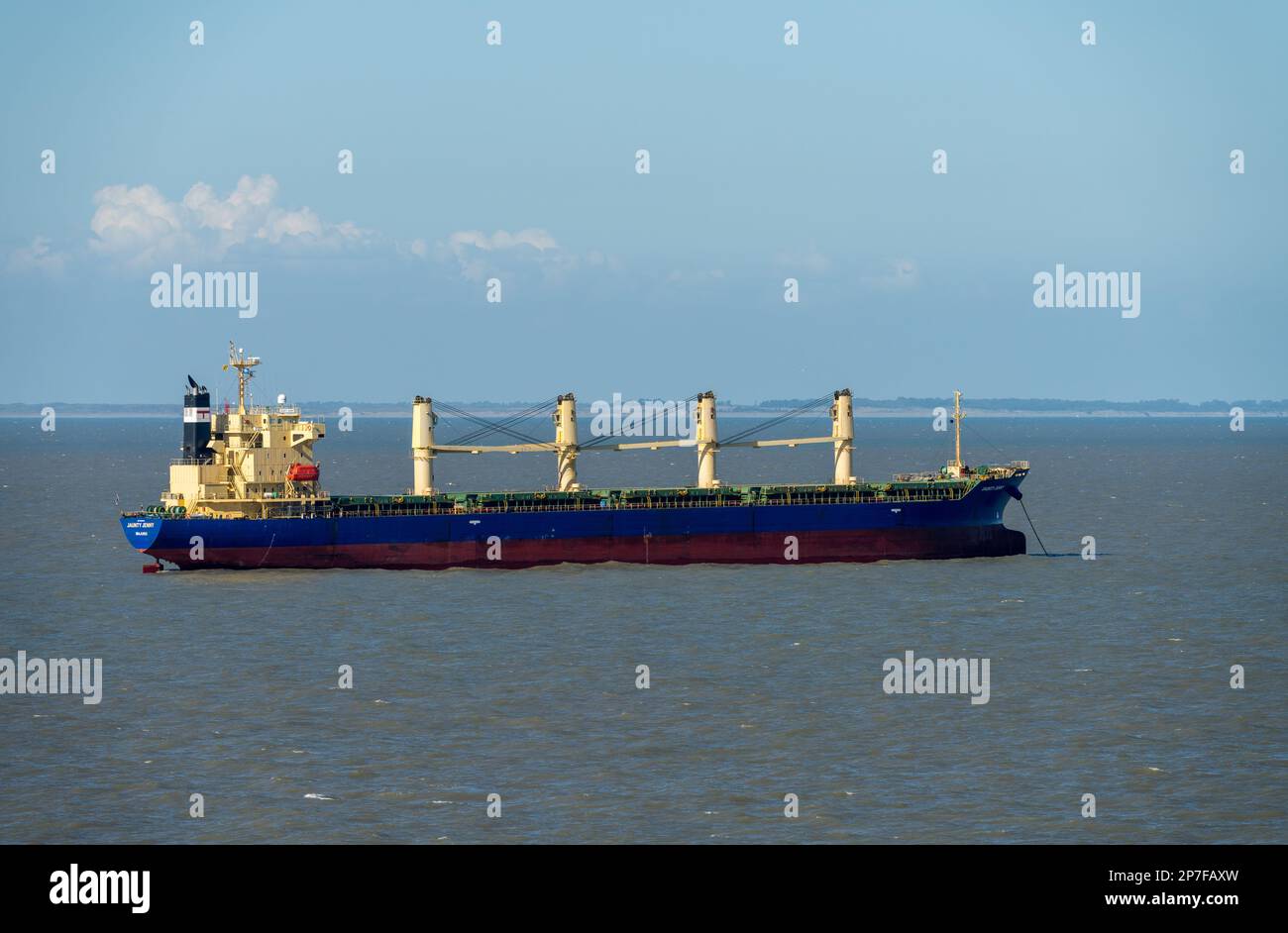 Bahia Blanca, Argentina - 3 February 2023: General cargo and bulk carrier ship Jaunty Jenny at anchor Stock Photo