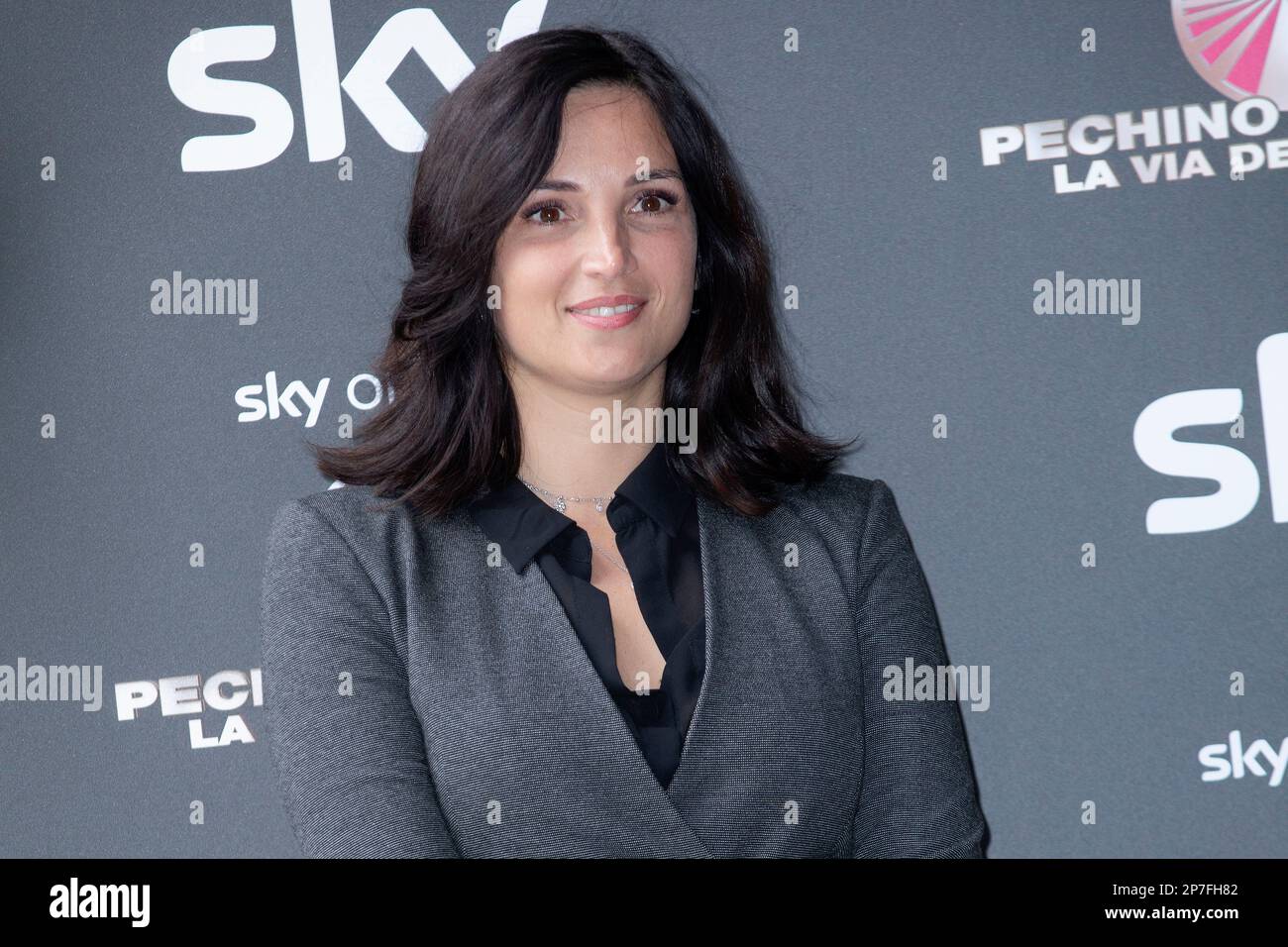 MILAN, ITALY - MARCH 06: Lara Picardi attends the photo-call for 'Pechino Express La via delle Indie' Sky Original on March 06, 2023 in Milan, Italy. Stock Photo